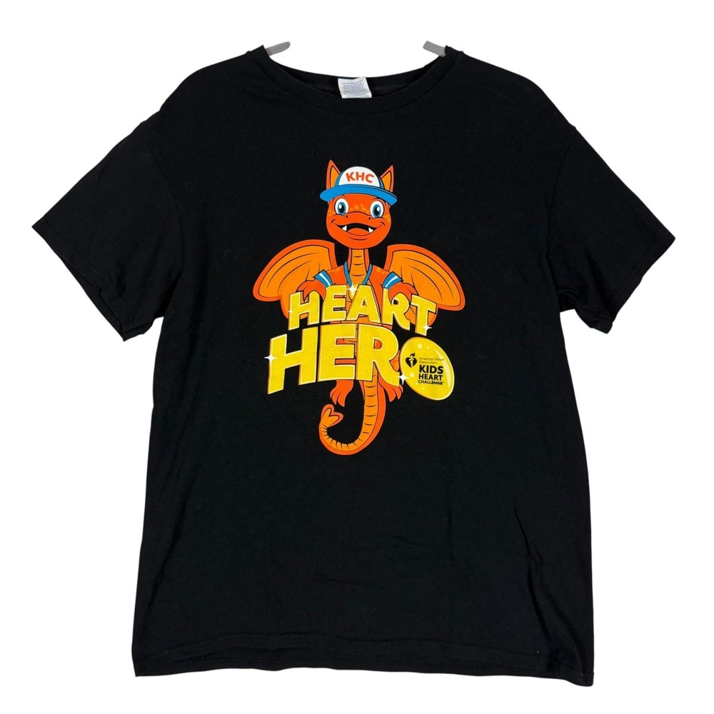 Delta Pro Weight Shirt Mens Medium Black Kids Heart Challenge Dragon Graphic Tee